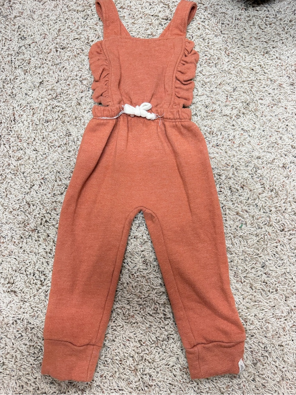 Rust-Orange Ruffle Strap Toddler One-Piece Bodysuit